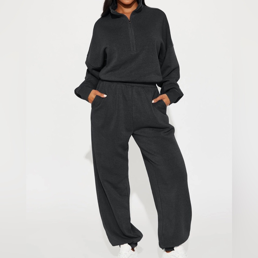 Fashion Nova Build You Up French Terry Jumpsuit New